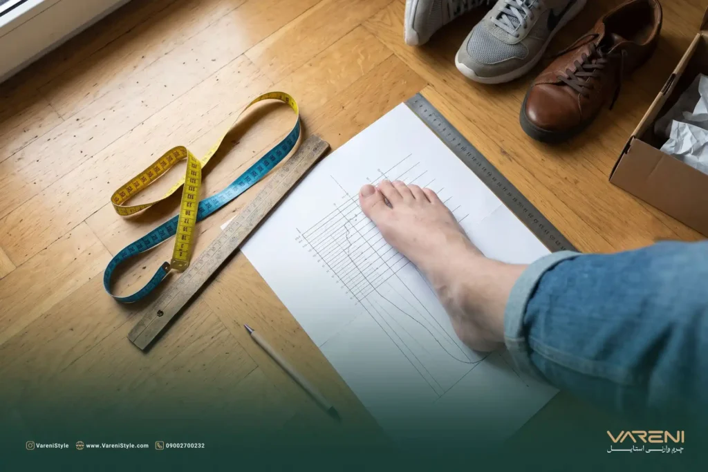 تصویر تبدیل سایز پا در جدول